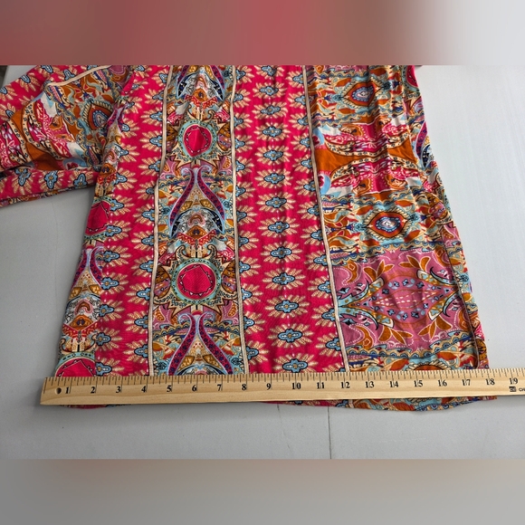 Rusttydustty 1X Deep Rose Printed Jumpsuit Wide Leg Tied Bodice Ca-1888 - Picture 12 of 16